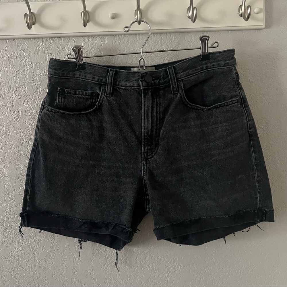 Everlane Black High-Rise Denim Jean Shorts